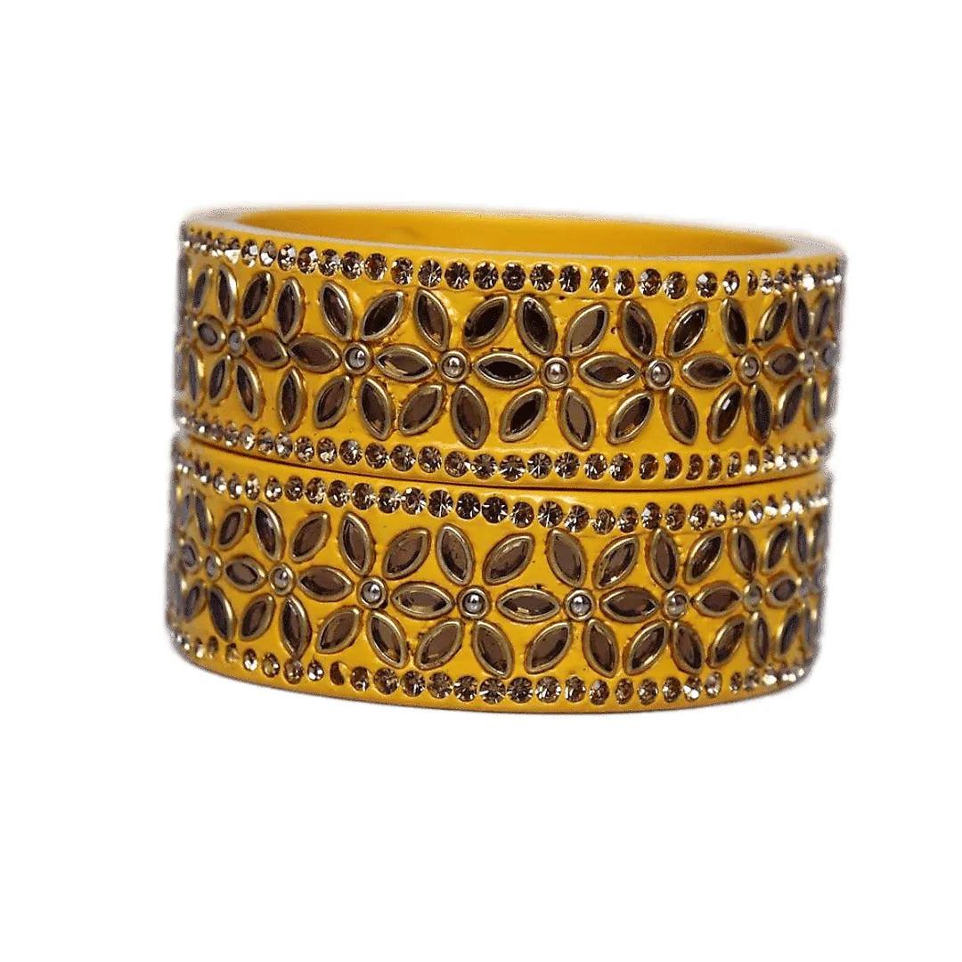 Bridal Lac Kada with Beautiful Kundan Design (Pack of 2) Taj Bridal Store
