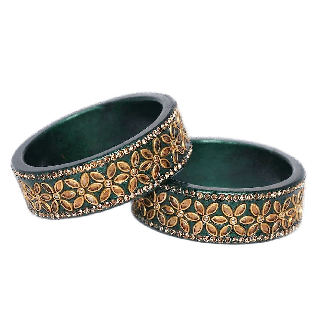 Bridal Lac Kada with Beautiful Kundan Design (Pack of 2) Taj Bridal Store