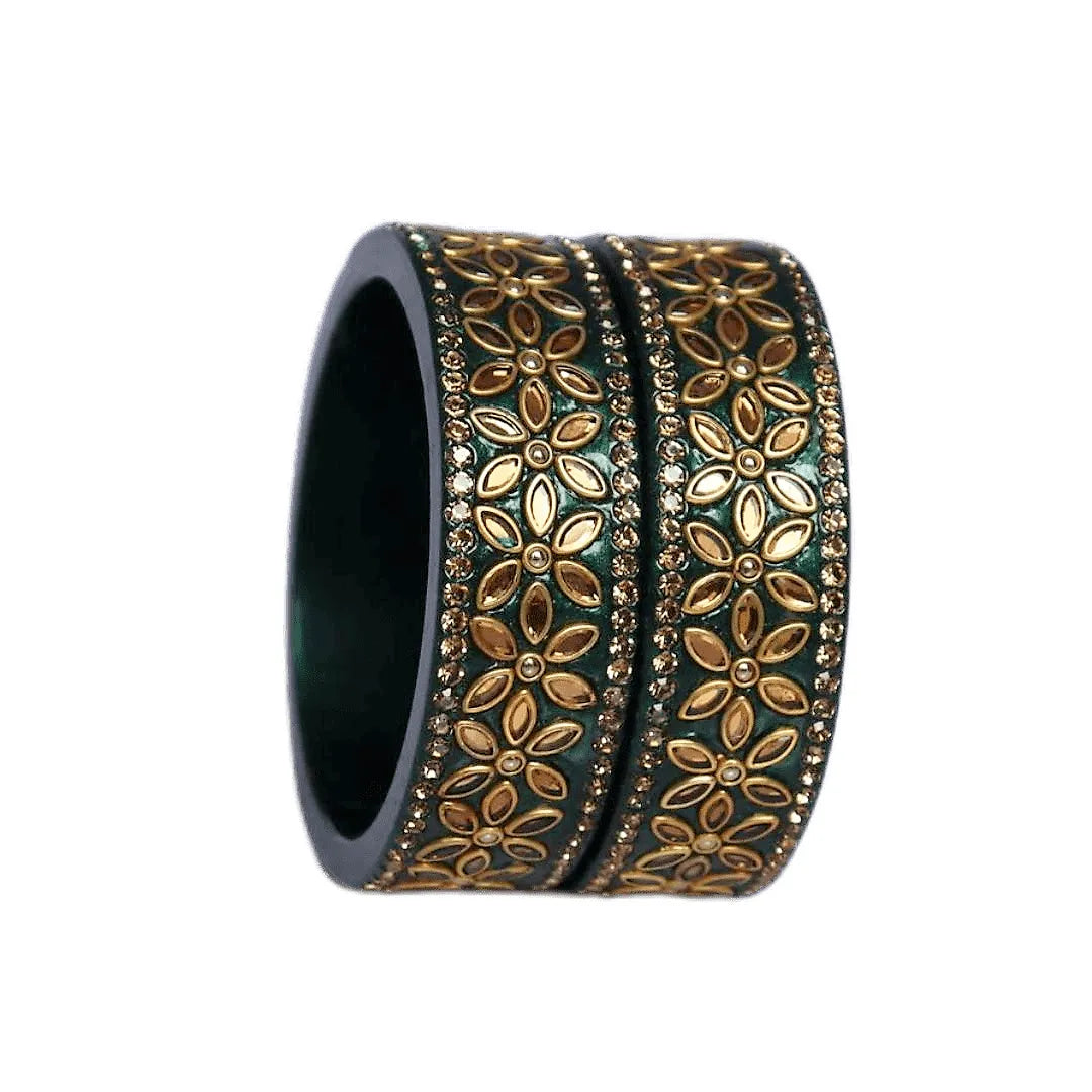 Bridal Lac Kada with Beautiful Kundan Design (Pack of 2) Taj Bridal Store