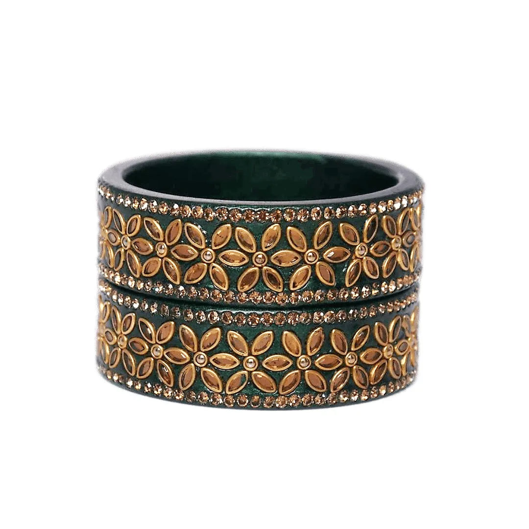 Bridal Lac Kada with Beautiful Kundan Design (Pack of 2) Taj Bridal Store