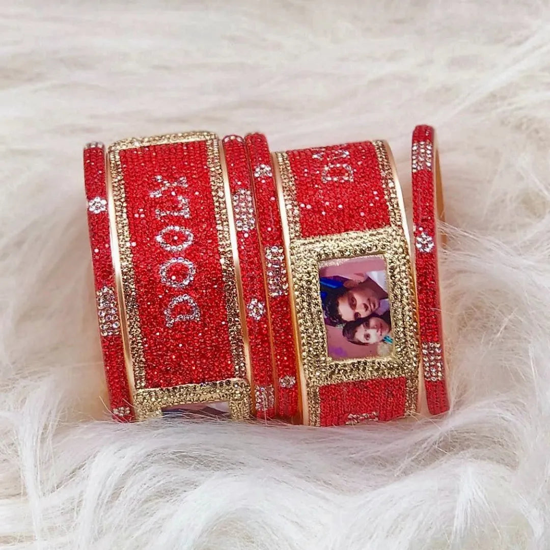 Name and Photo bridal chura best design (Pack of 6) Taj Bridal Store