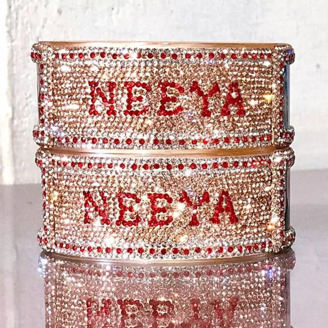 Name and Photo Bangles Set in Beautiful Design (Pack of 2) Taj Bridal Store