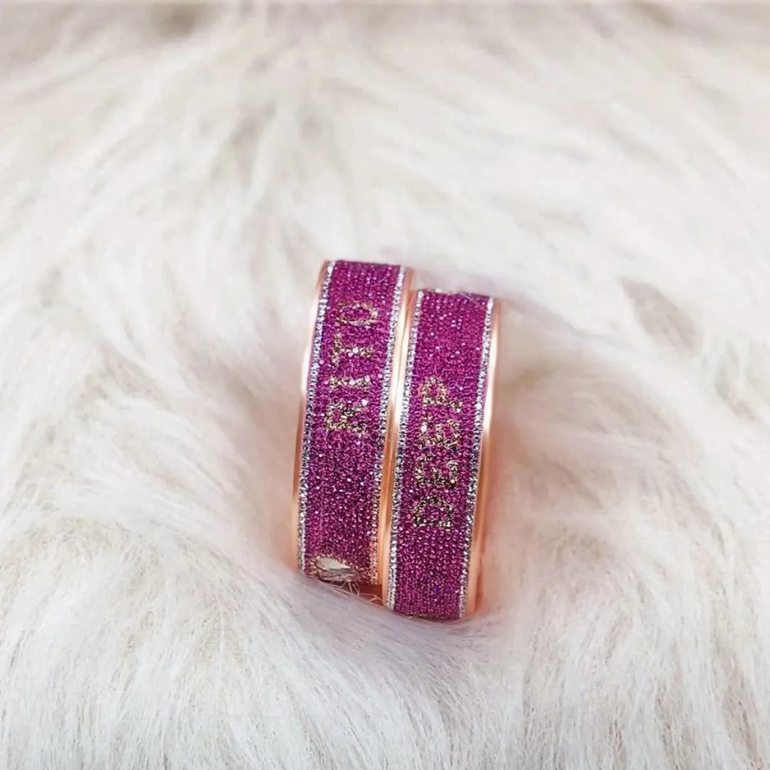 Beautiful Name Kada Pair with Heart Design (Pack of 2)