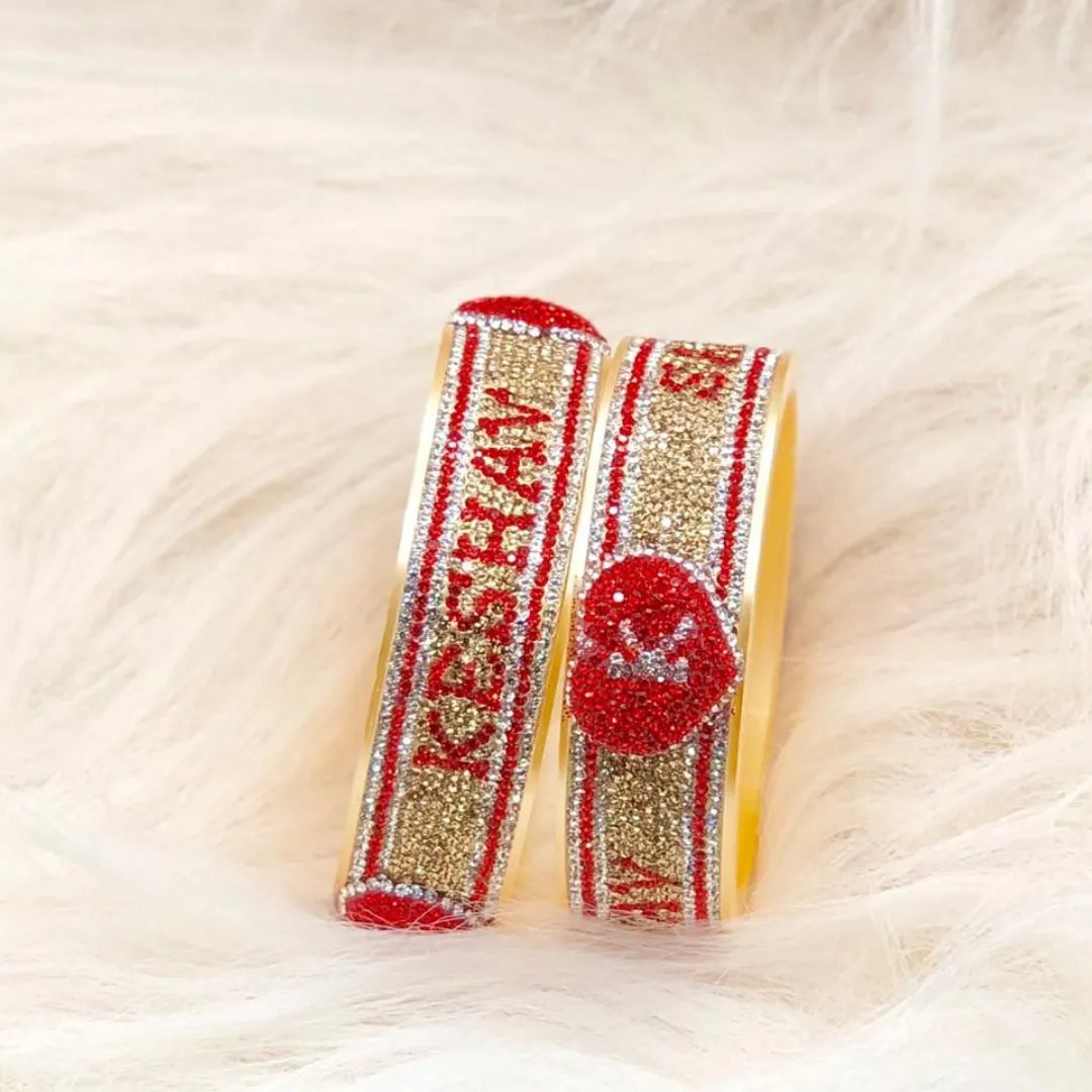 Name Kada with Initials on Beautiful Embossed Heart - Main Image