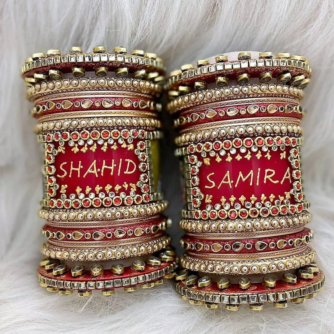 Beautiful Name Bridal Chura in Heavy Design