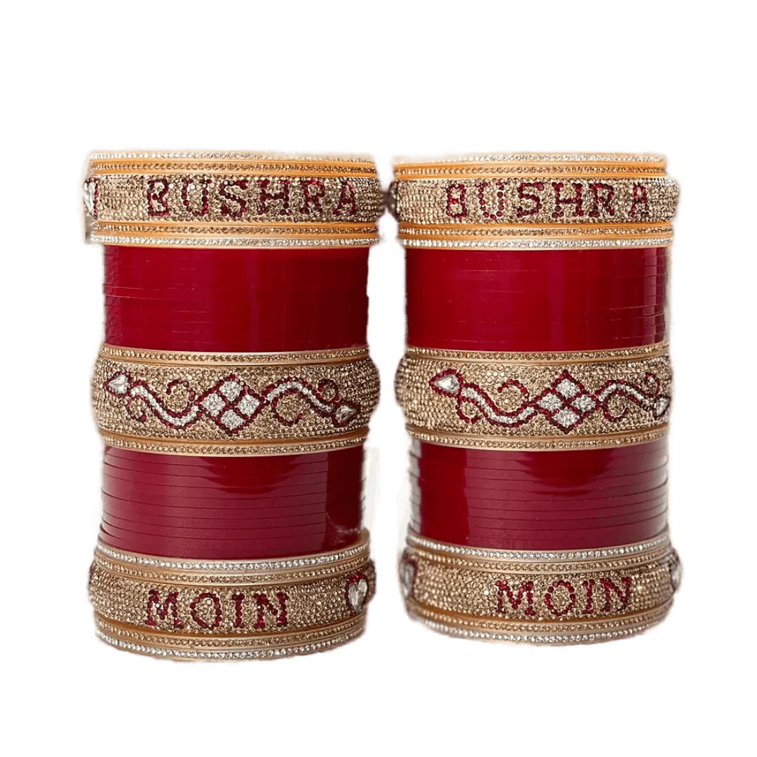 Bridal chura with 2025 name and photo