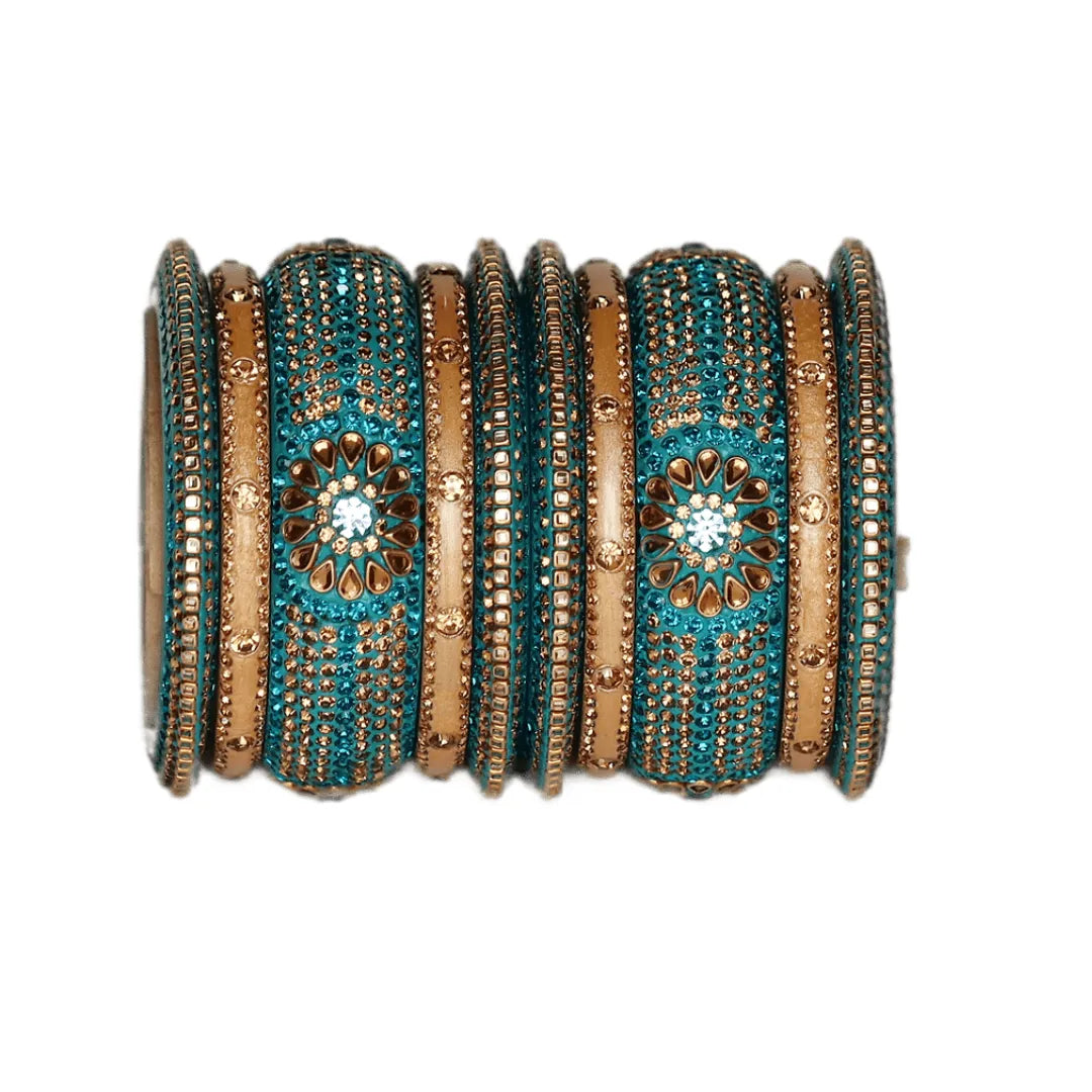 Lac Bangles Set with Beautiful Artwork Design (Pack of 10) Taj Bridal Store