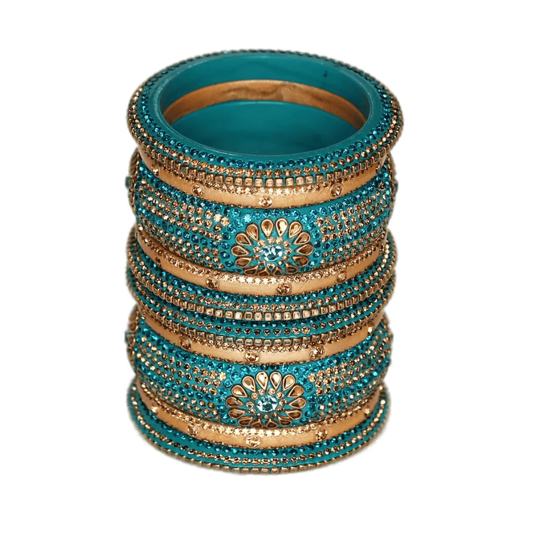 Lac Bangles Set with Beautiful Artwork Design (Pack of 10) Taj Bridal Store