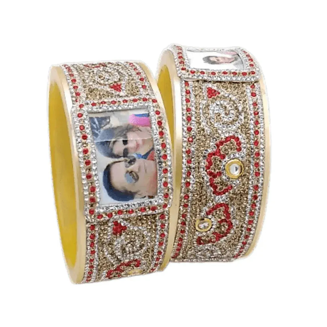Best Artwork Design Photo Bangle Pair (Pack of 2)