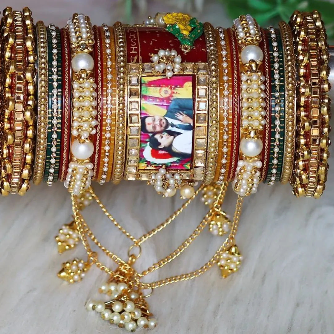 Rajwadi Name and Photo Chuda with Best Jhoomer Latkan Taj Bridal Store