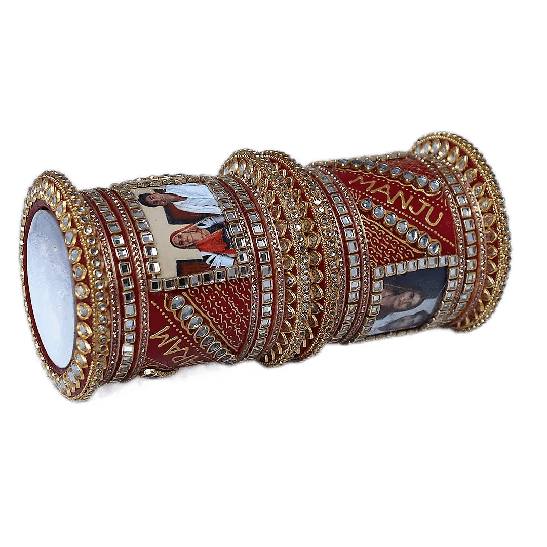 Name and Photo Bangle Set in Beautiful Design Taj Bridal Store