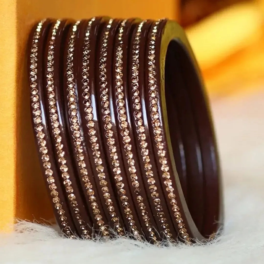 Best Lakh Bangle Set with Golden Stone Taj Bridal Store
