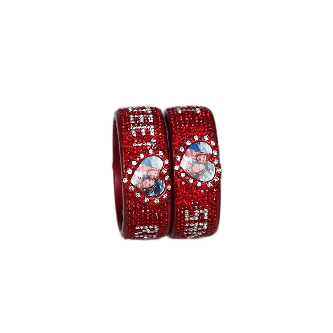 Lakh Name and Photo Kada with Beautiful Heart (Pack of 2) Taj Bridal Store