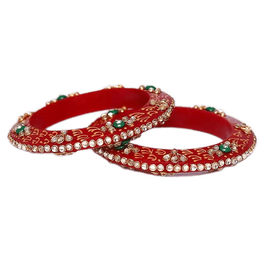 Acrylic Kundan Kada with Best Handpainted Work (Pack of 2)