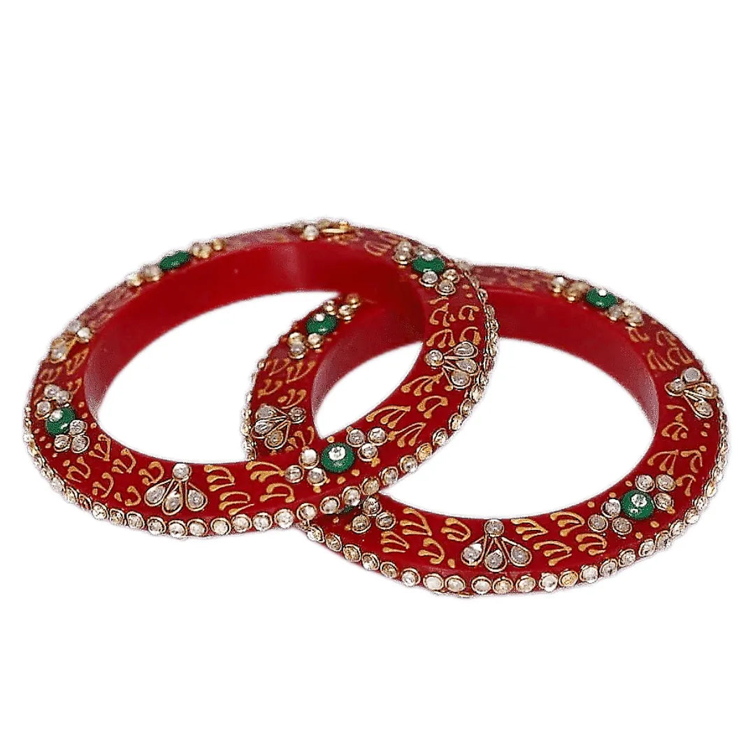 Acrylic Kundan Kada with Best Handpainted Work (Pack of 2)