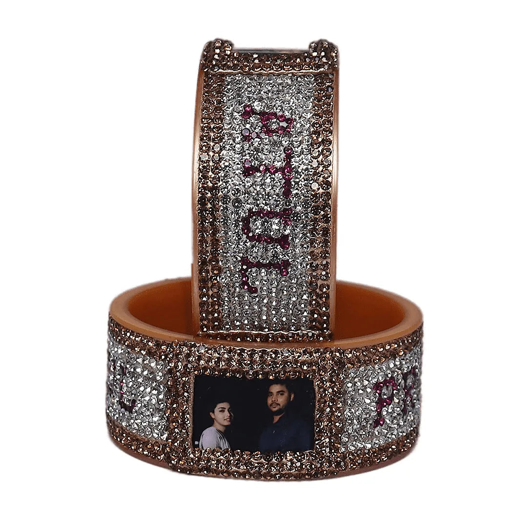 Beautiful Name and Photo Bangle Pair (Pack of 2)