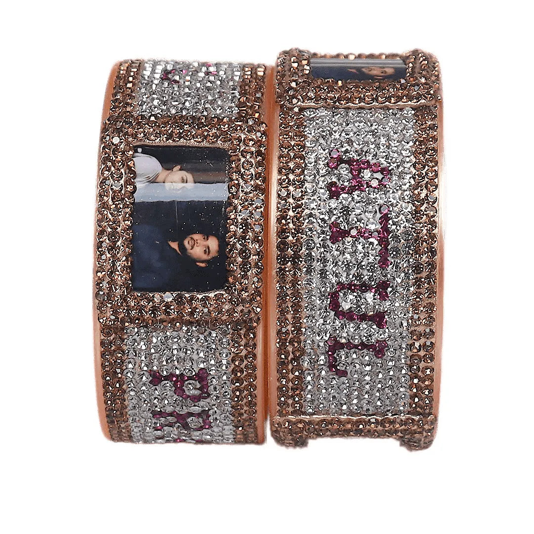 Beautiful Name and Photo Bangle Pair (Pack of 2)