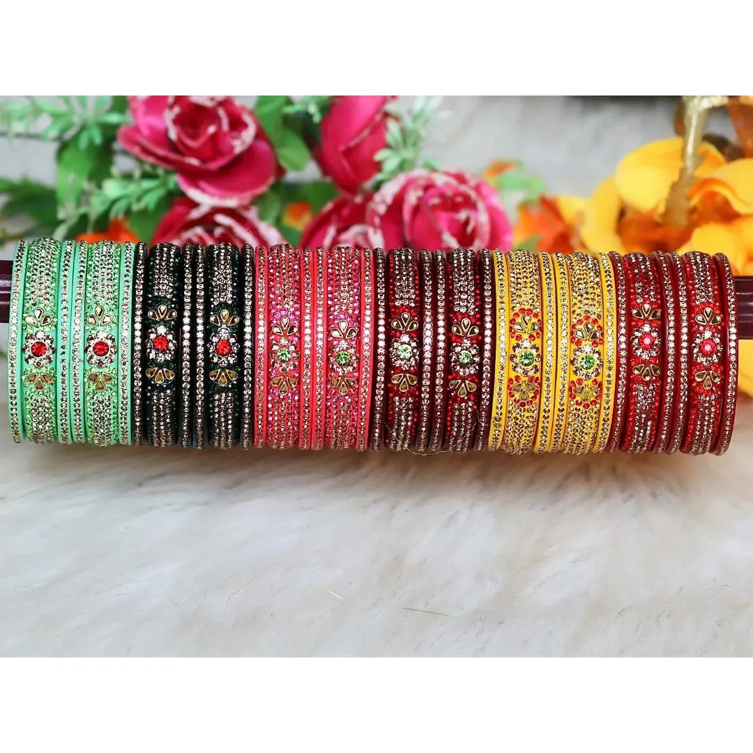 Rajasthani Lac Kada with Best Kundan Design (Pack of 2) Taj Bridal Store