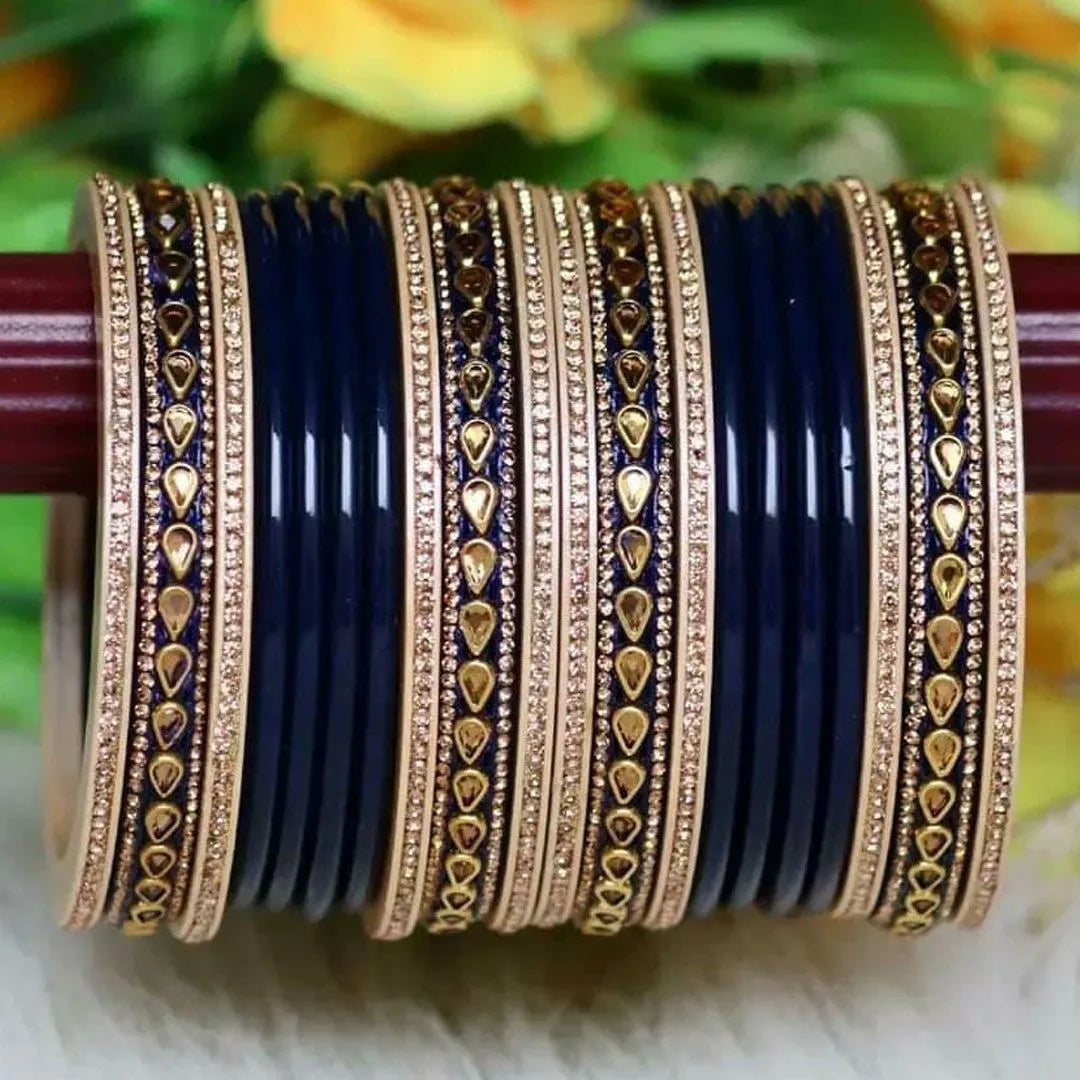 Beautiful Punjabi Lac Kundan Chuda For Bridal (Pack Of 20)