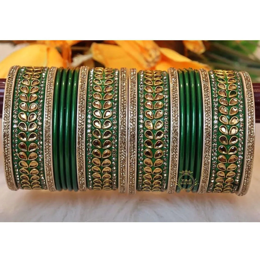 Best Kundan Punjabi Chura in Pure Lac
