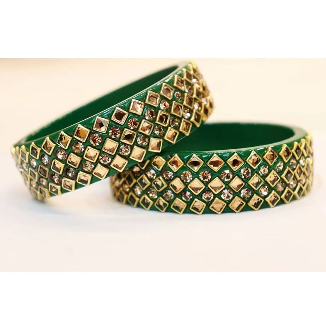 Lac Kada with Best Kundan Design (Pack of 2)