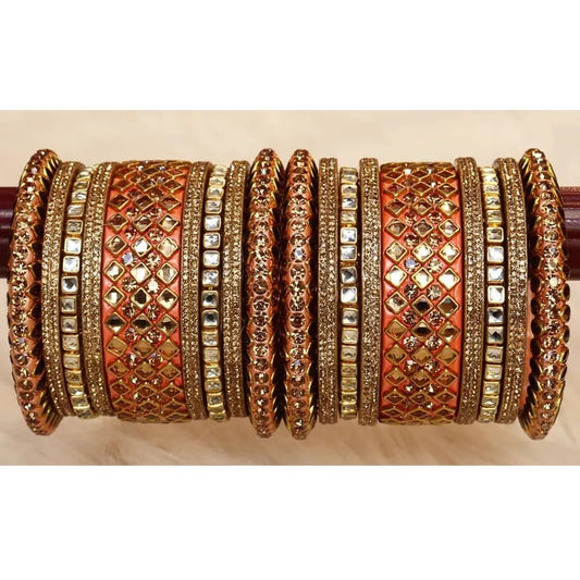 Lac Rajwadi Chuda with Best Kundan Design Taj Bridal Store