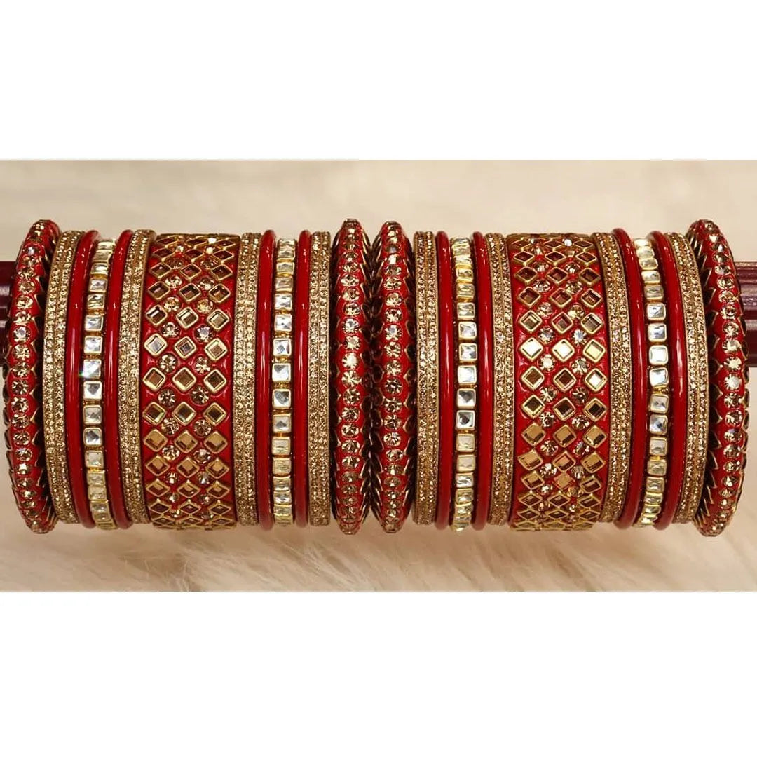 Lac Rajwadi Chuda with Best Kundan Design