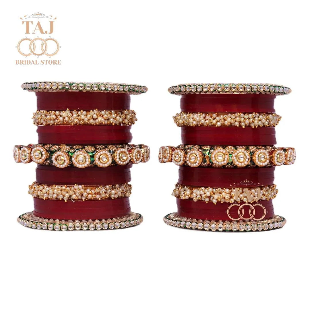 Rajwadi Wedding Chura with Beautiful Heavy Design Bangadi Taj Bridal Store