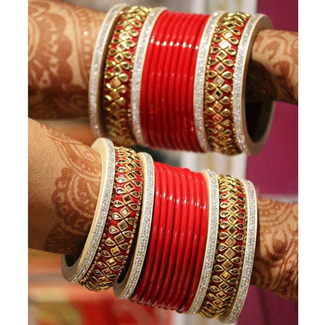 Best Lac Kundan Punjabi Chuda For Bride Taj Bridal Store