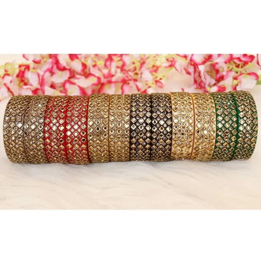 Lac Kada with Best Kundan Design (Pack of 2) Taj Bridal Store