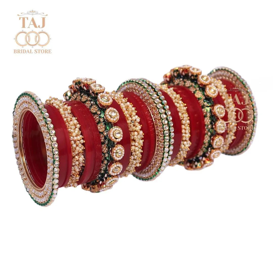 Rajwadi Wedding Chura with Beautiful Heavy Design Bangadi Taj Bridal Store