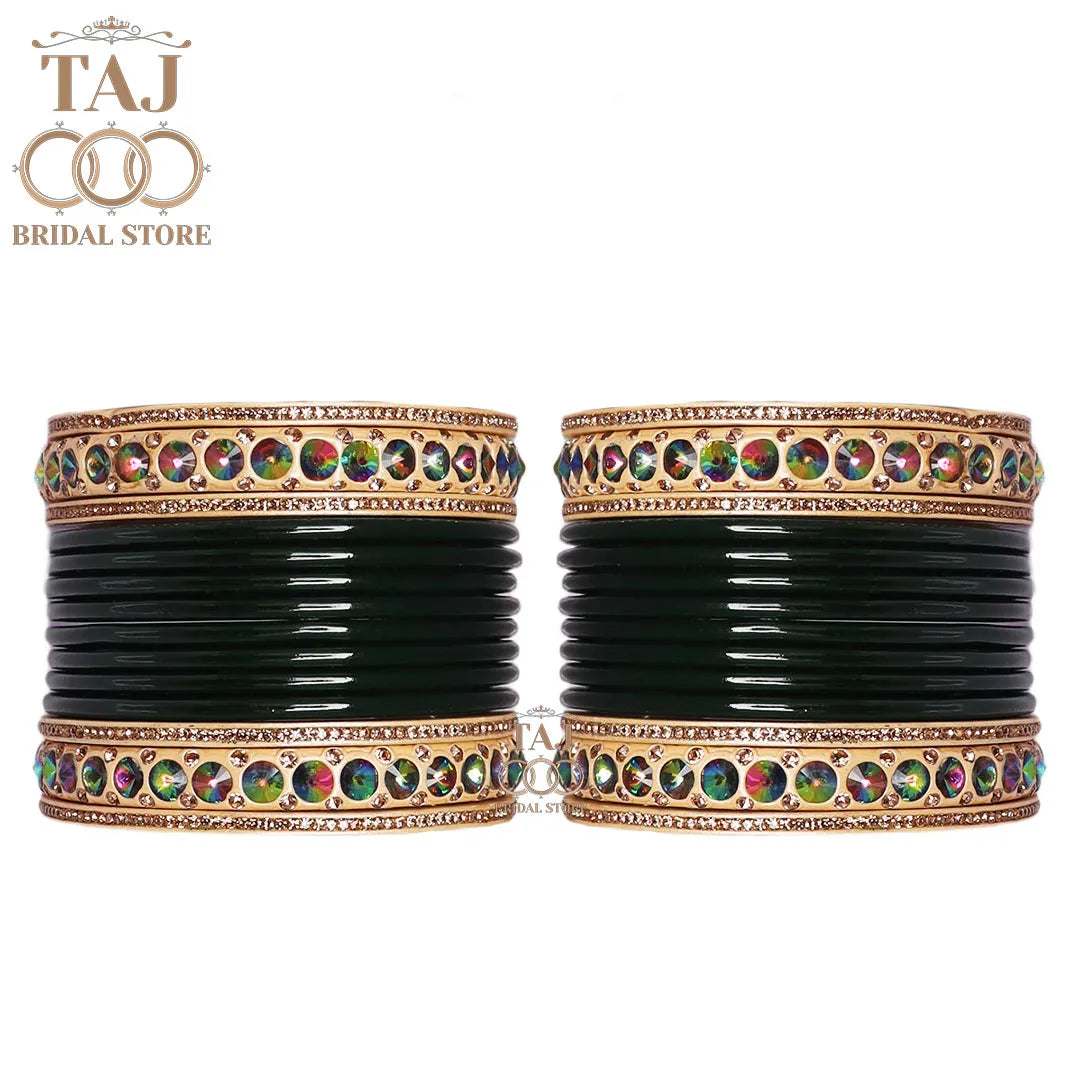 New Design Lac Bangles with Best Stone Work (Pack of 28) Taj Bridal Store