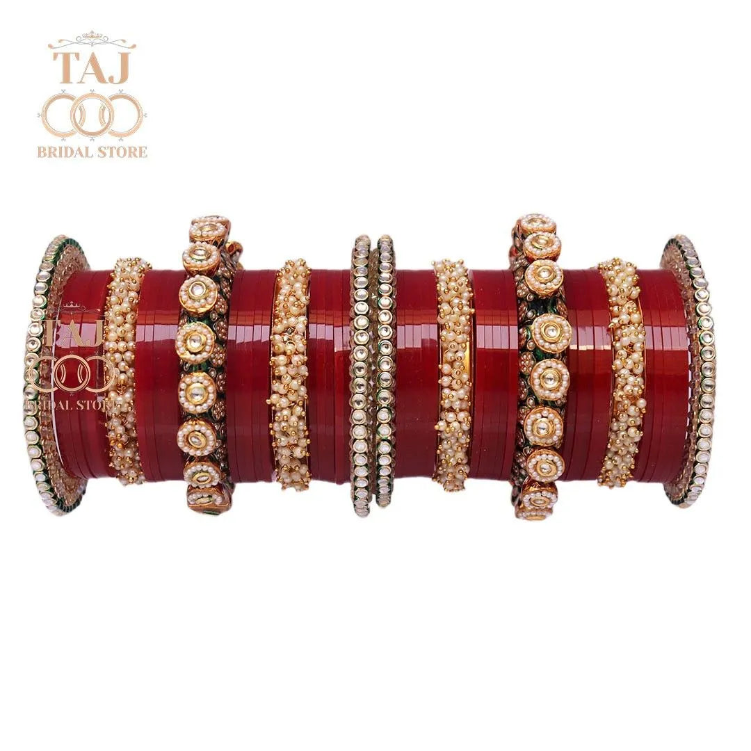 Rajwadi Wedding Chura with Beautiful Heavy Design Bangadi Taj Bridal Store