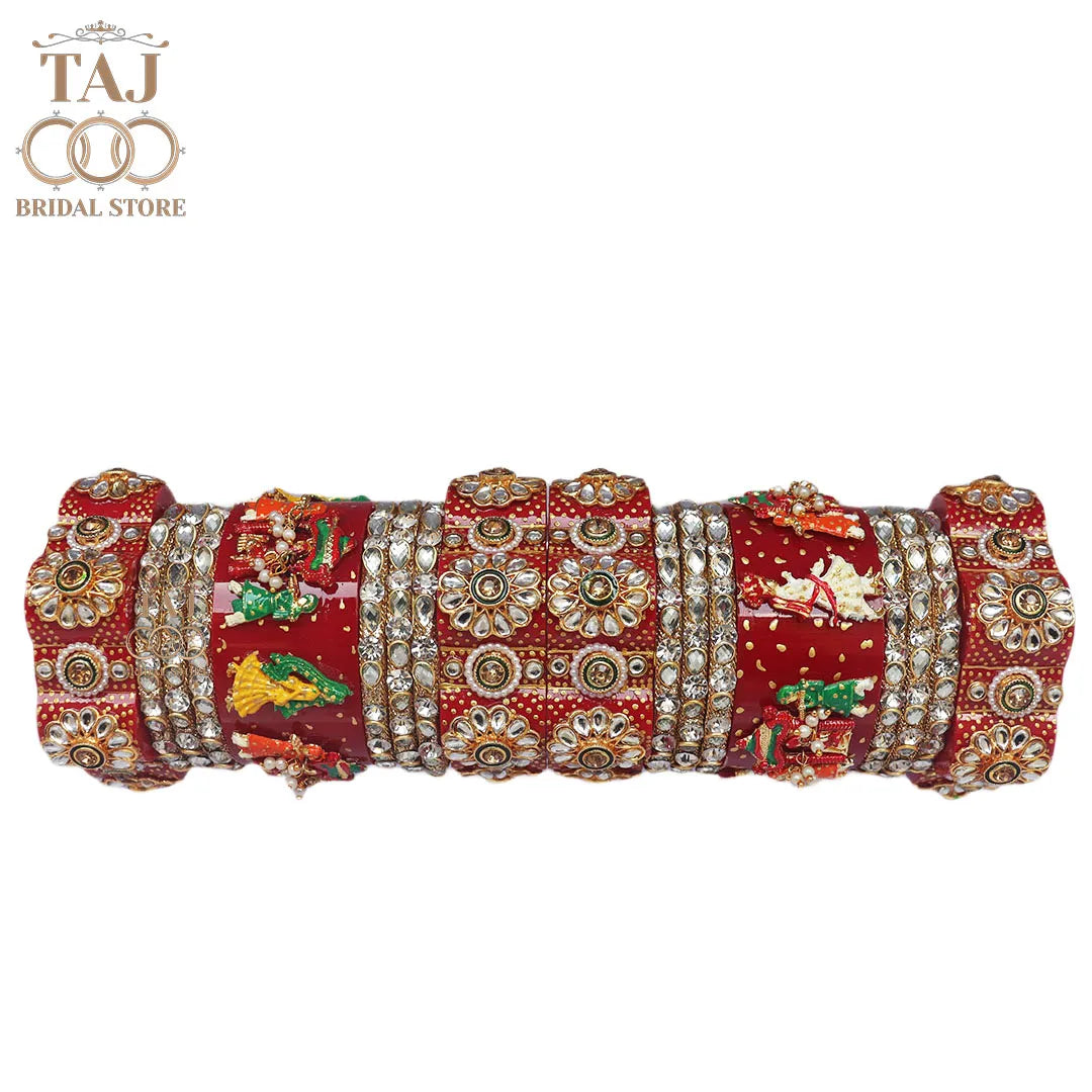 Rajwadi Bridal Bangles in Beautiful Doli Design Taj Bridal Store
