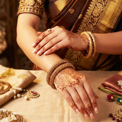 Lac Bangles Premium Rhinestone Bangadi Set for Women