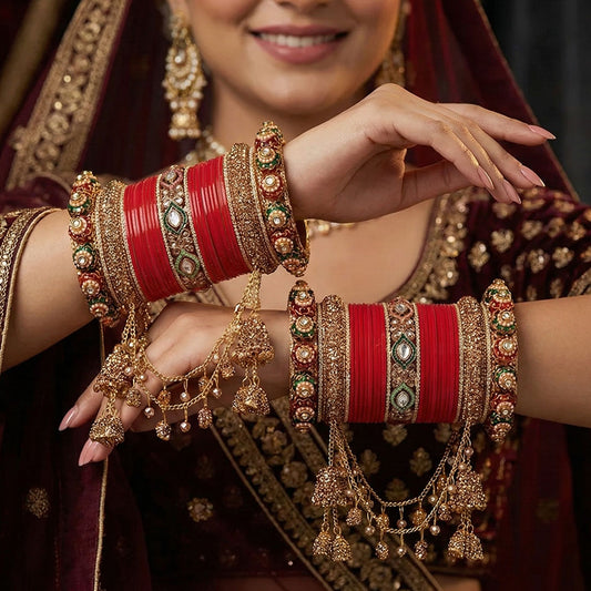 Royal Look Rajwadi Bangles Set for Women – Wedding Collection