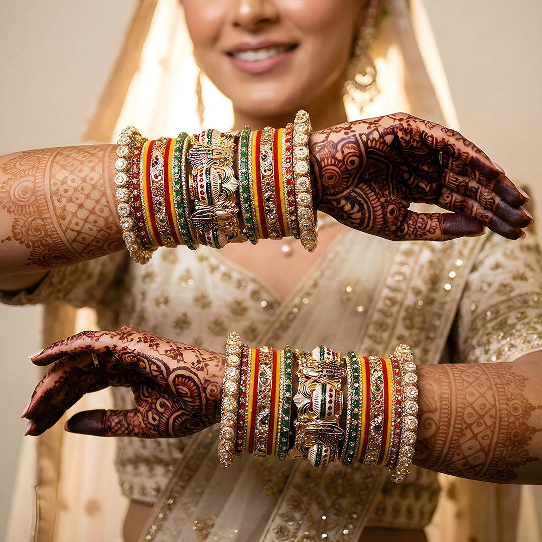 Bridal Chura Rajasthani Style with Dulha Dulhan Kada