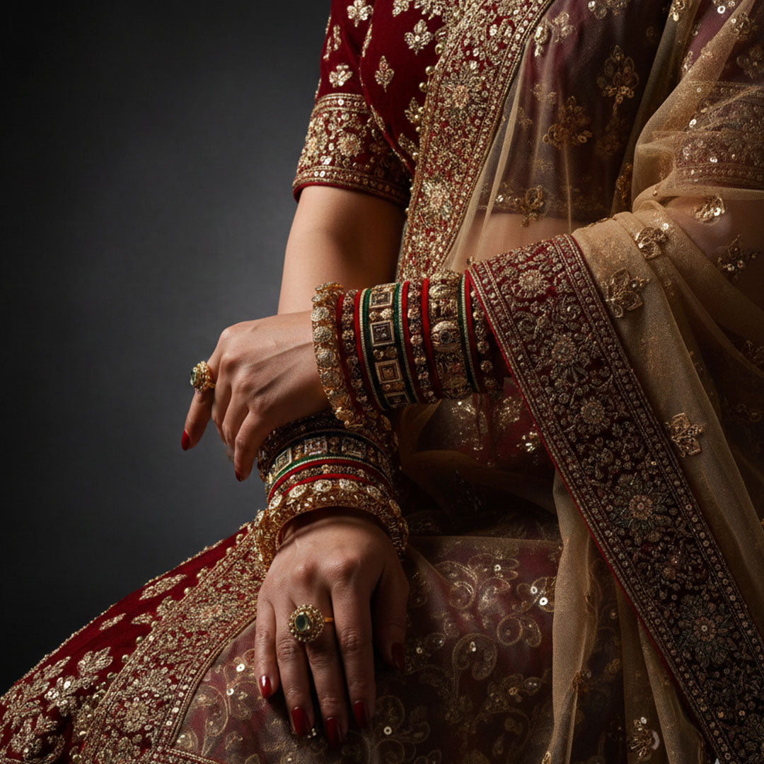 Premium Rajwadi Wedding Chura with Designer Elephant Artwork