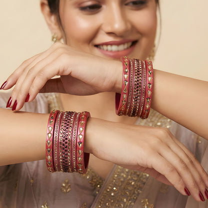 Jaipuri Lac Bangles with Kundan & Artificial Stone Design