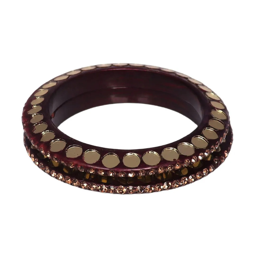 Lakh Bangle with Beautiful Mirror Work (Pack of 2) Taj Bridal Store