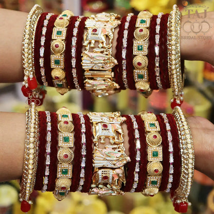 Wedding Bangles Set With Beautiful Radha Krishna Design Kada