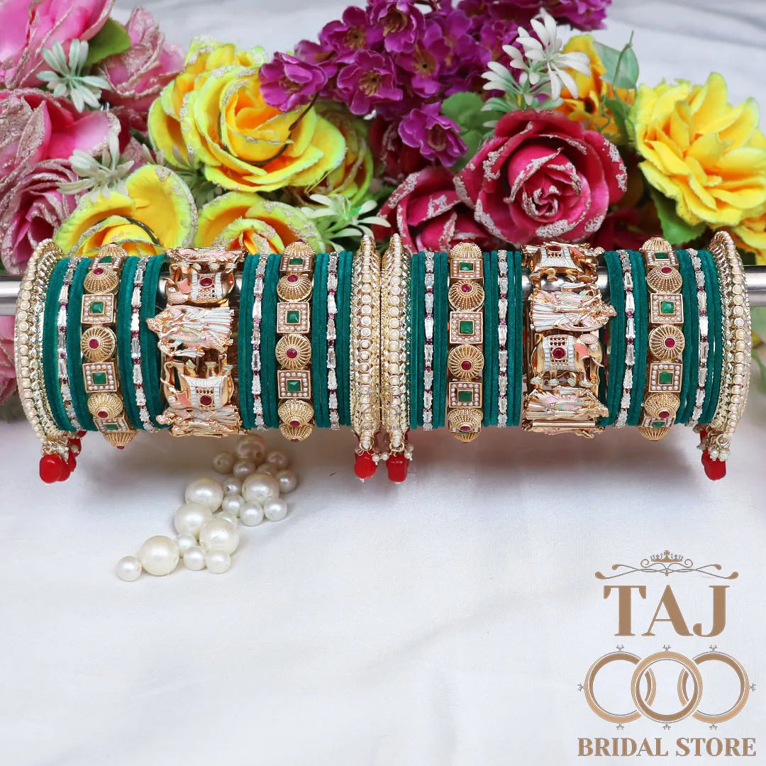 Wedding Bangles Set With Beautiful Radha Krishna Design Kada