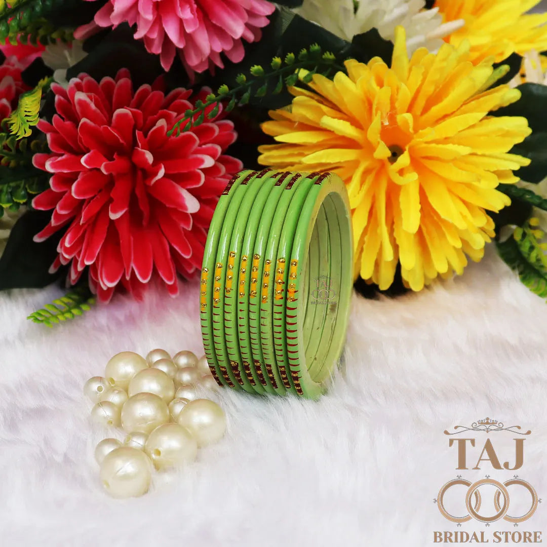 Rajasthani Plain Lac Bangles with Beautiful Handpaint Design