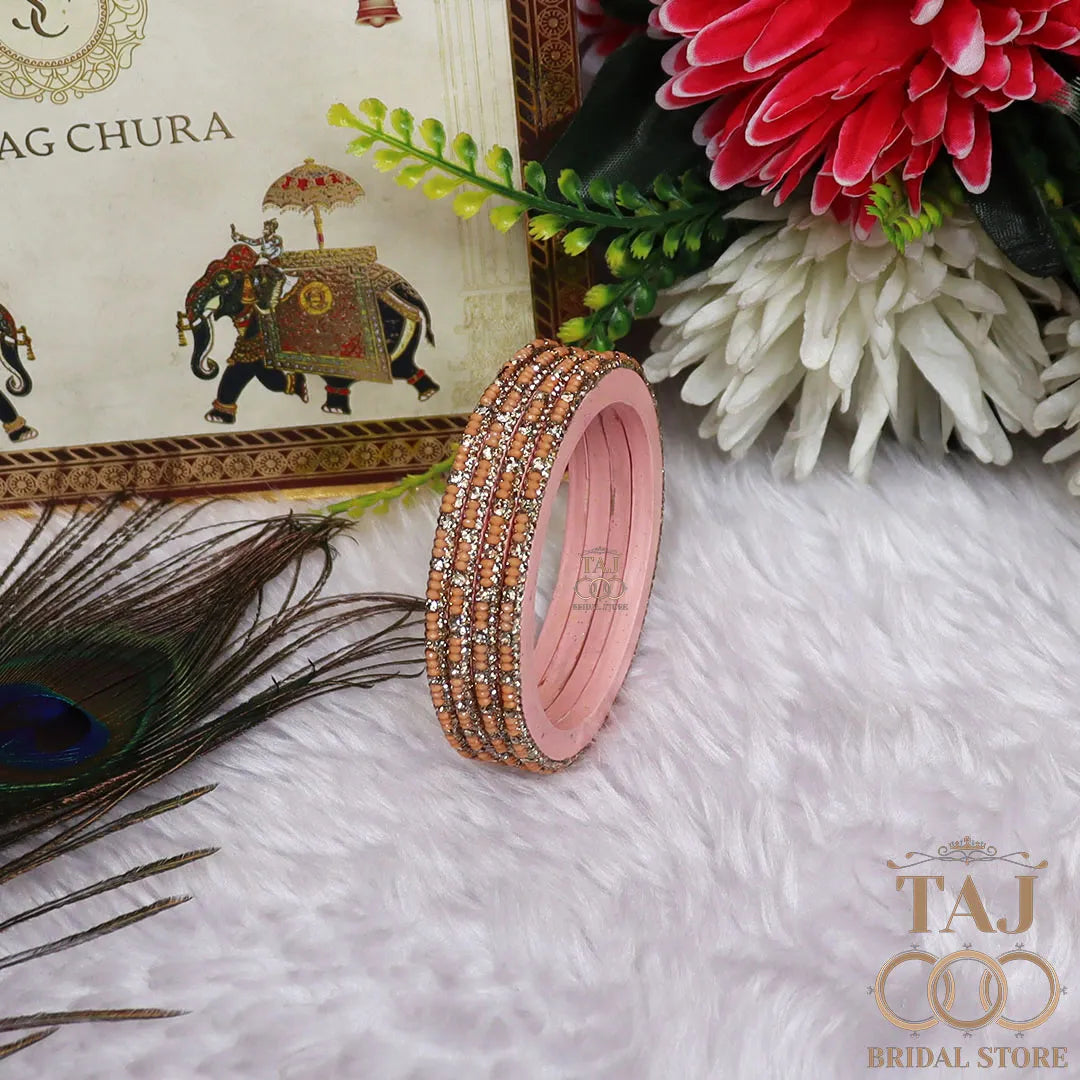 Handmade Lac Bangles For Women With Latest Rhinestones Design