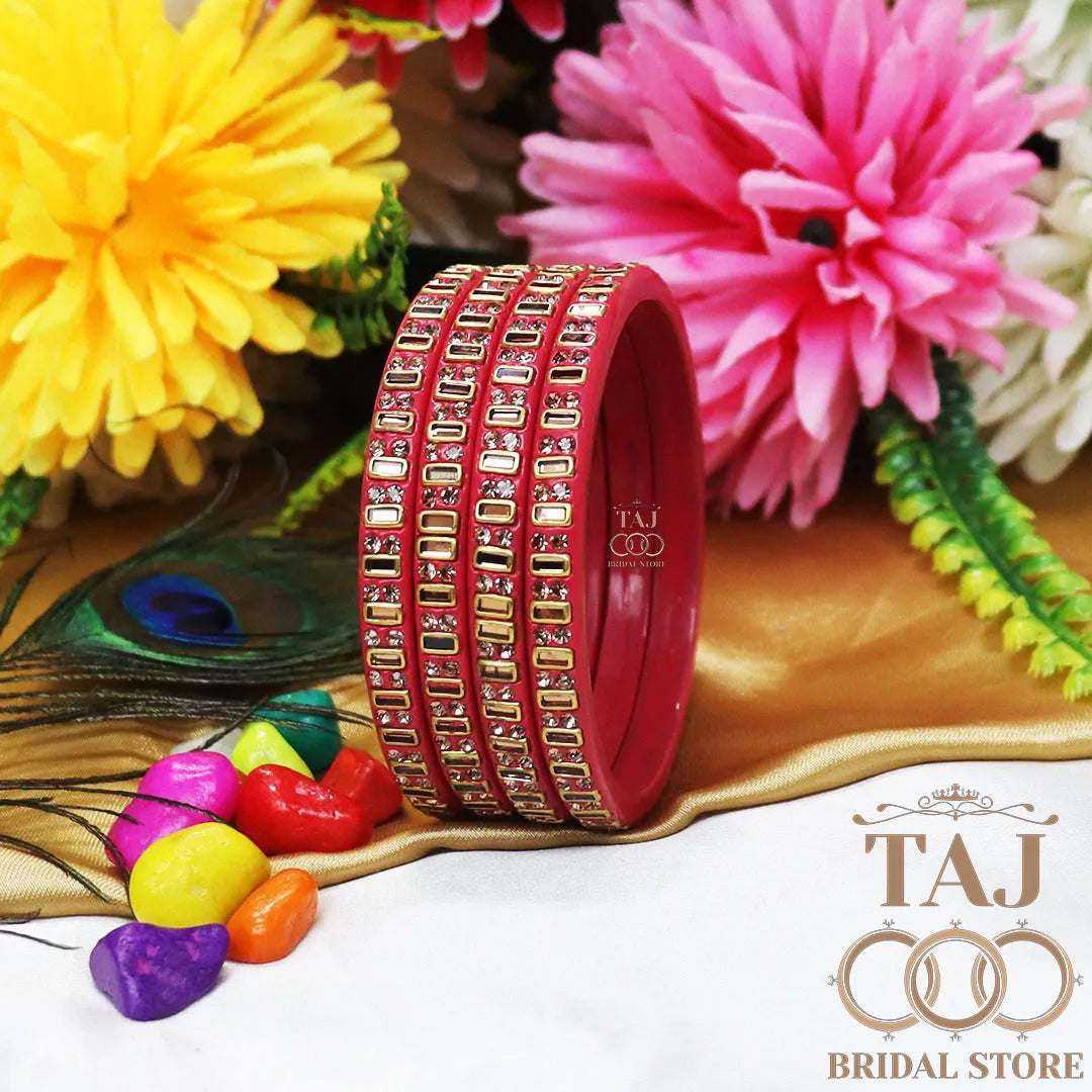 Kundan Lac Kada Bangles in Latest Design (Set of 4)