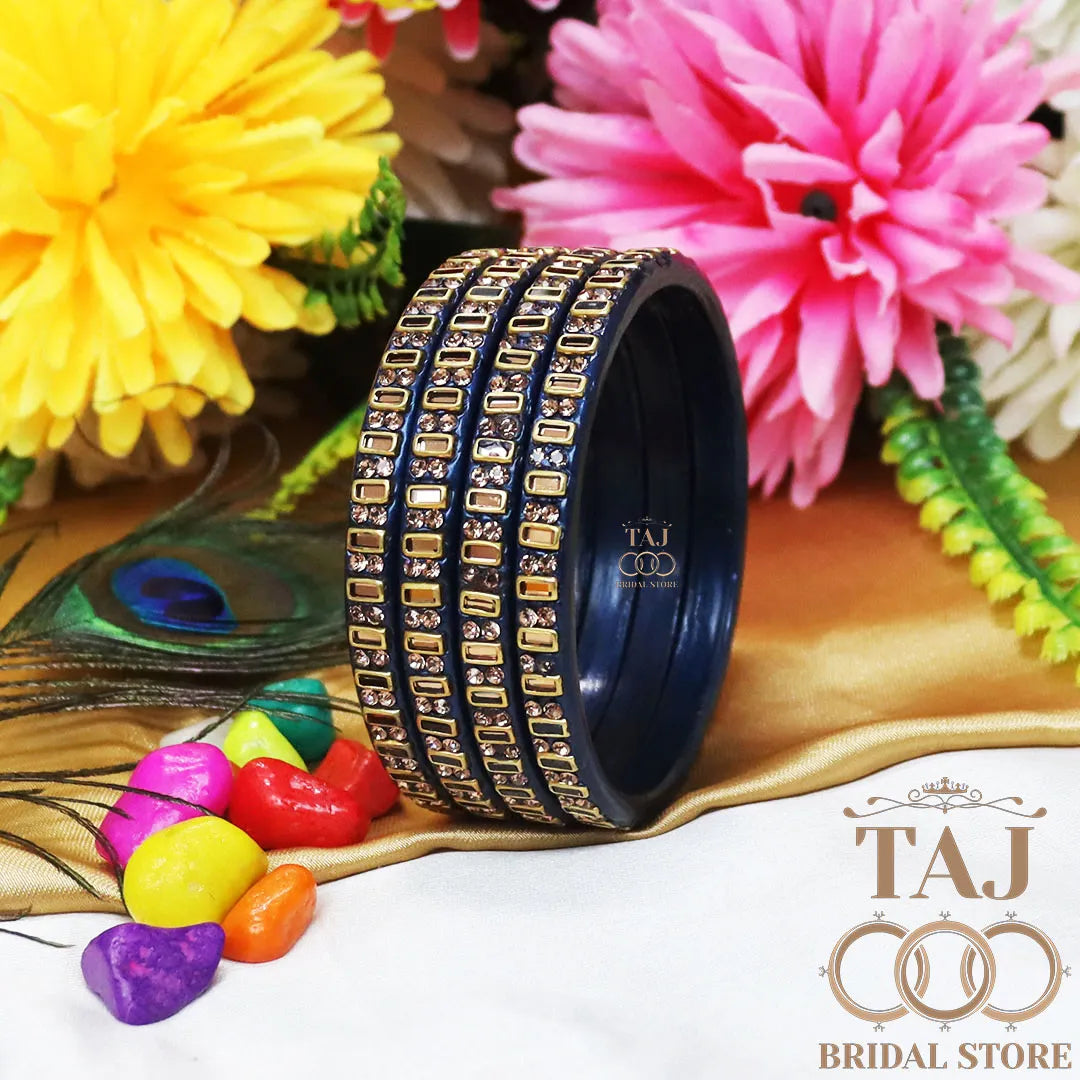 Kundan Lac Kada Bangles in Latest Design (Set of 4)