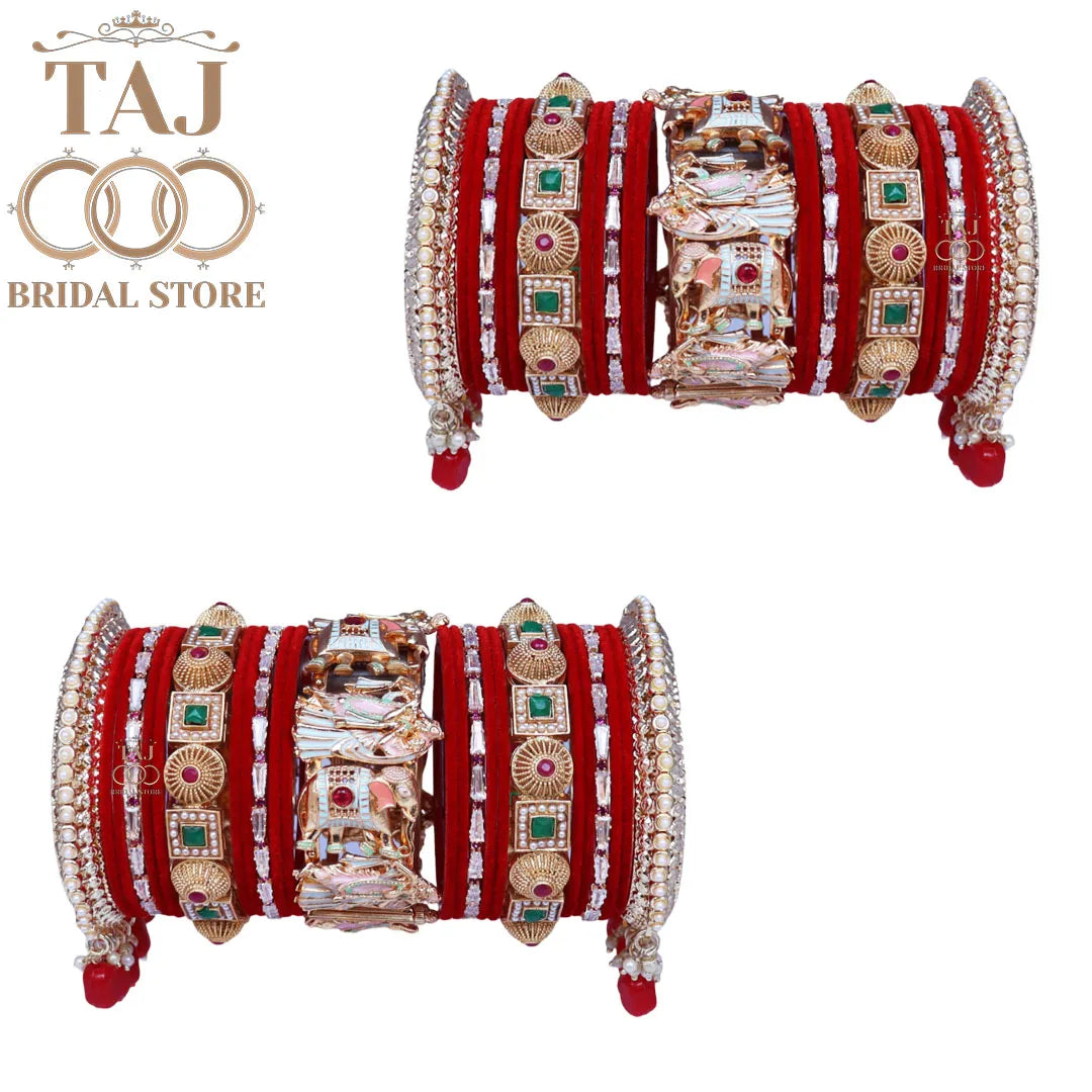 Wedding Bangles Set With Beautiful Radha Krishna Design Kada