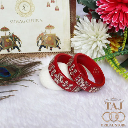 Rajasthani Lac Kada Bangles for Women in New Rhinestones Design