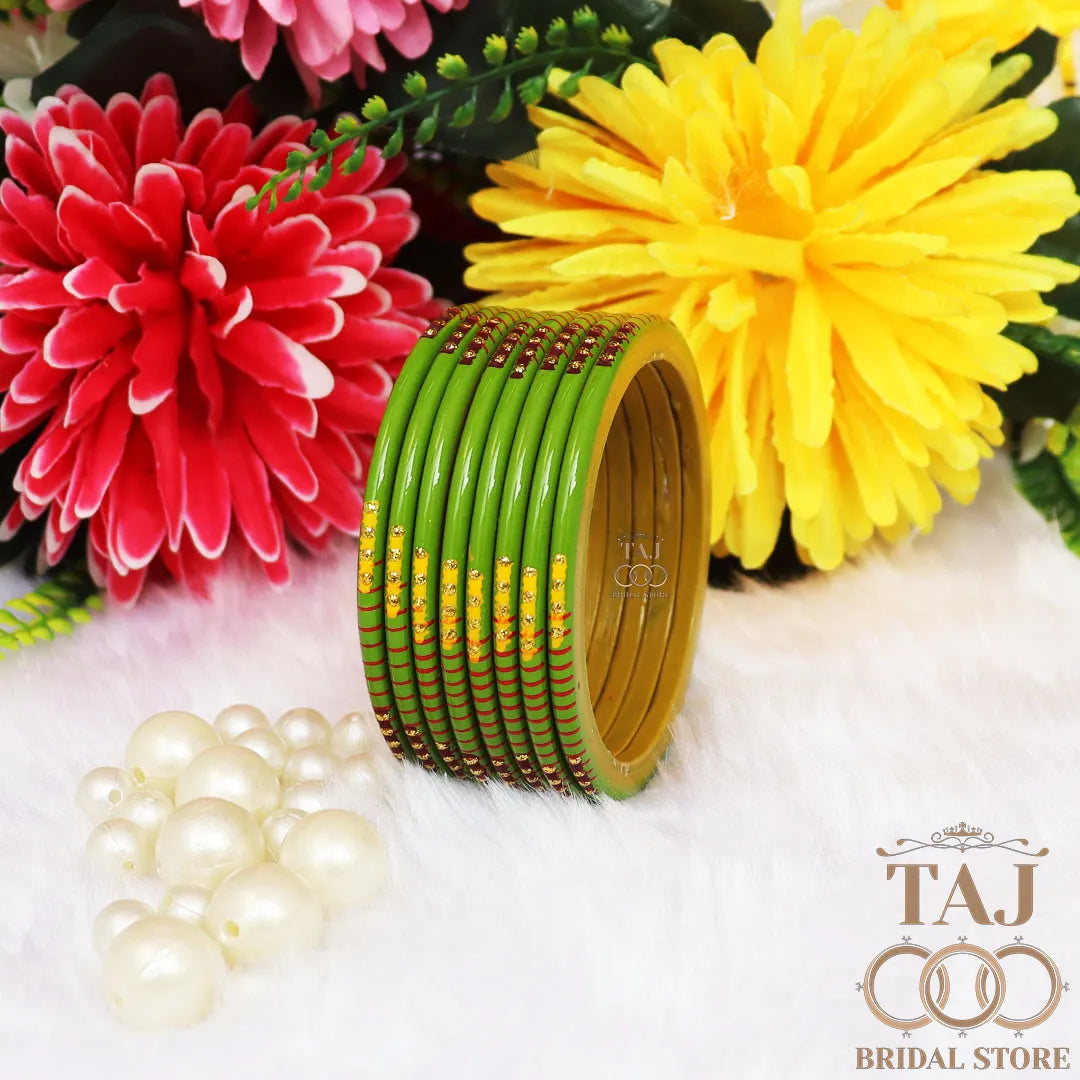 Rajasthani Plain Lac Bangles with Beautiful Handpaint Design