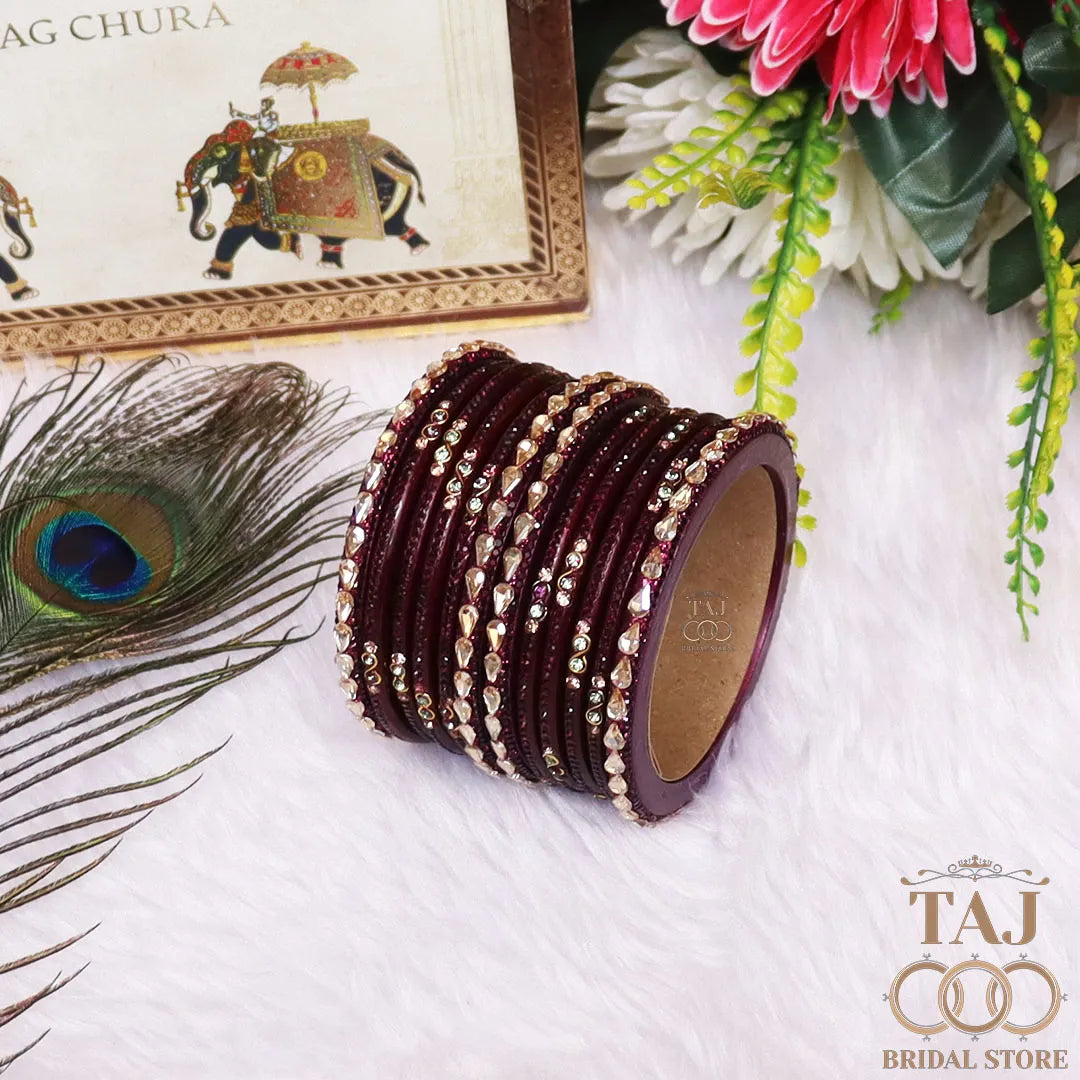 Rajasthani Short Lac Bangles Set With New Kundan Design